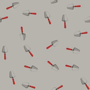 Seamless pattern mortar trowel cement cartoon vector Stock Illustration