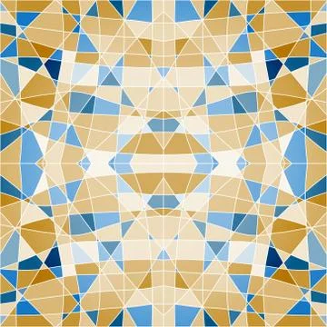 Seamless pattern mosaic with blue pieces Ilustração Stock