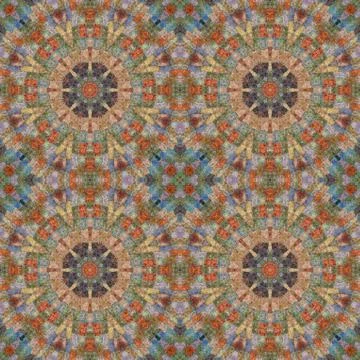 Seamless pattern, mosaic of  fabric Stock Illustration