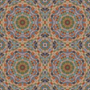 Seamless pattern, mosaic of  fabric Stock Illustration