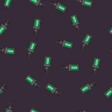Seamless pattern mosque arabic lantern cartoon vector Stockillustratie