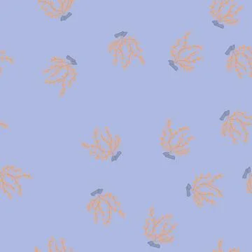 Seamless pattern moss aquarium plant cartoon vector Stockillustratie