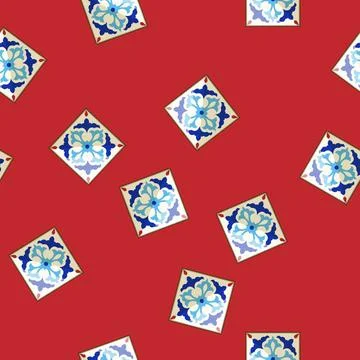 Seamless pattern motif arabic mosaic tile cartoon vector Stockillustratie