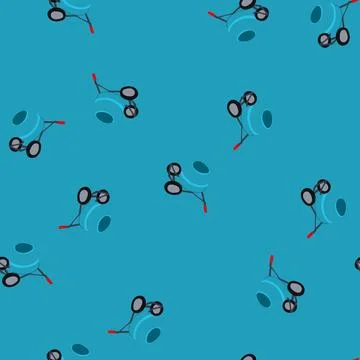 Seamless pattern motor concrete mixer cartoon vector Illustrazione stock