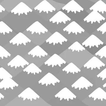 Seamless pattern Mount, Nature background with landscape. Gray mountain with  Stock Illustration