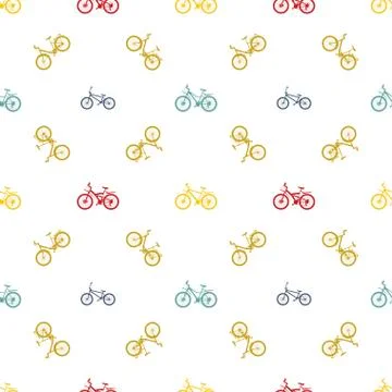 Seamless pattern Mountain bike Illustrazione stock