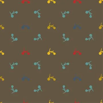 Seamless pattern Mountain bike Stock Illustration