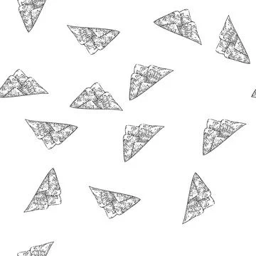 Seamless pattern mountain green sketch hand drawn Stock Illustration