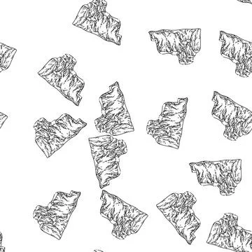 Seamless pattern mountain landscape sketch hand drawn Stock Illustration
