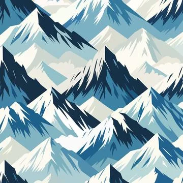 Seamless Pattern of Mountains Illustrazione stock