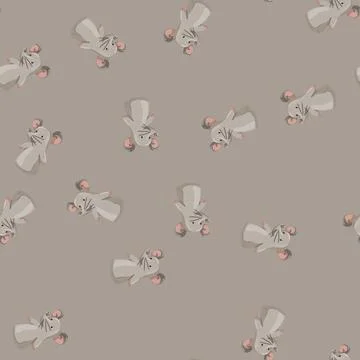 Seamless pattern mouse hand puppet cartoon vector Stock Illustration