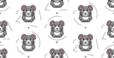 Seamless pattern with mouses Stock Illustration