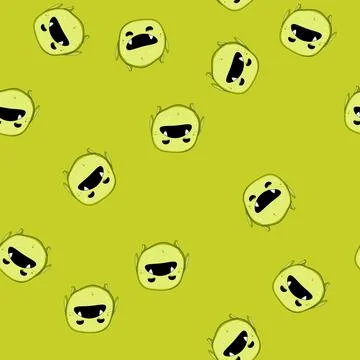 Seamless pattern mouth monster character cartoon vector Stock Illustration