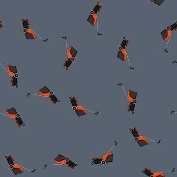 Seamless pattern mover lawn mower cartoon vector Stockillustratie