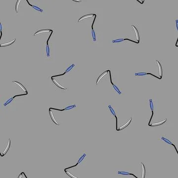 Seamless pattern mowing scythe cartoon vector 库存插图