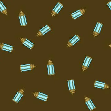 Seamless pattern mubarak arabic lantern cartoon vector Stockillustratie