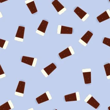Seamless pattern mug beer glass cartoon vector イラスト素材