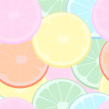 Seamless pattern with multi-colored citrus fruits. For wrapping paper, textiles Stock Illustration