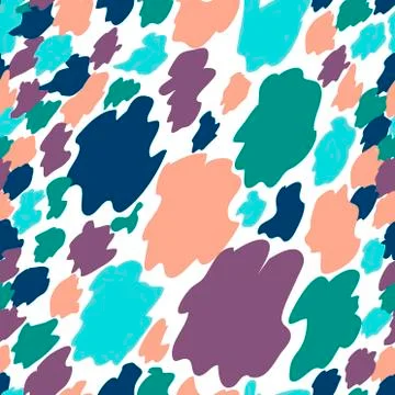 Seamless pattern with multi-colored spots. Hand drawn vector Stock Illustration
