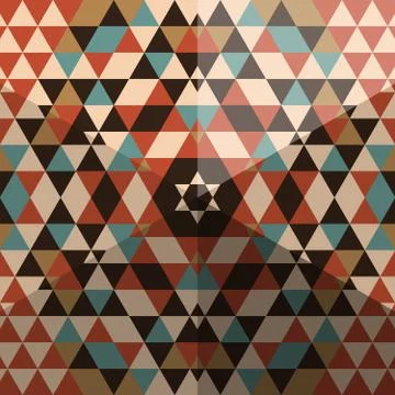 Seamless pattern of multi-colored triangles Stock Illustration