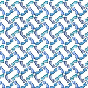 Seamless pattern of multi-colored volume arrows Illustrazione stock
