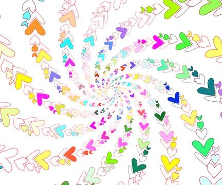 Seamless pattern with multi colour hearts Stock Illustration