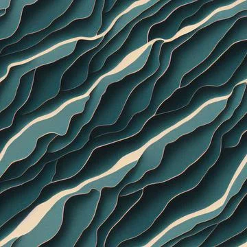 Seamless pattern Multi layers, papercut layers. Stock Illustration