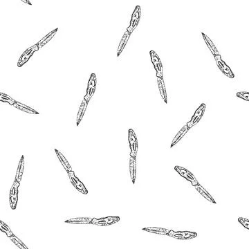 Seamless pattern multi pocket knife sketch hand drawn Stock Illustration