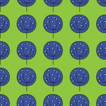 Seamless pattern with multicolor abstract trees Stock Illustration