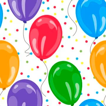 Seamless pattern with multicolor air balloons. Stock Illustration