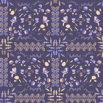 Seamless pattern of multicolored butterflies Stock Illustration
