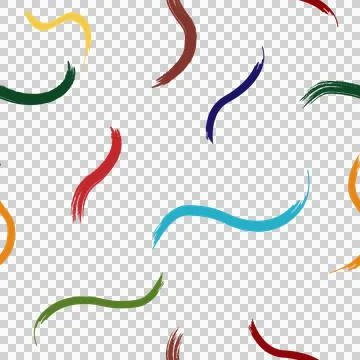 Seamless pattern of multicolored chaotic hand-drawn wavy doodle lines 스톡 일러스트