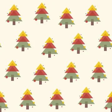 Seamless pattern with multicolored Christmas trees in risograph style Stock Illustration