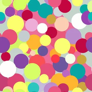 Seamless pattern of multicolored circles polka dot Stock Illustration