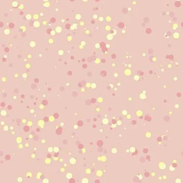 Seamless pattern from multicolored confetti. Colored circles on pink background Stock Illustration
