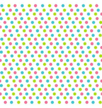 Seamless pattern with multicolored dots isolated on white Stock Illustration
