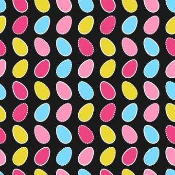Seamless pattern. multicolored easter eggs in yellow, pink, blue color with a Stock Illustration