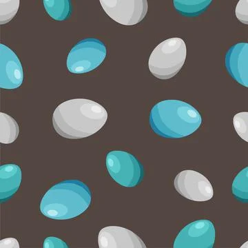Seamless pattern with multicolored easter eggs on a brown background. Pattern is Ilustración de archivo