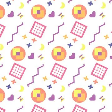 Seamless pattern of multicolored geometric ornament. Stock Illustration