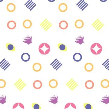 Seamless pattern of multicolored geometric ornament. Stock Illustration