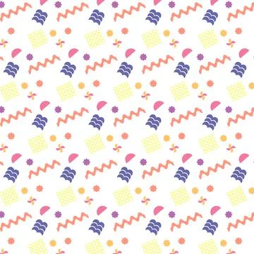 Seamless pattern of multicolored geometric ornament. Stock Illustration