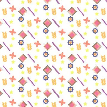 Seamless pattern of multicolored geometric ornament. Stock Illustration