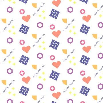 Seamless pattern of multicolored geometric ornament. Stock Illustration