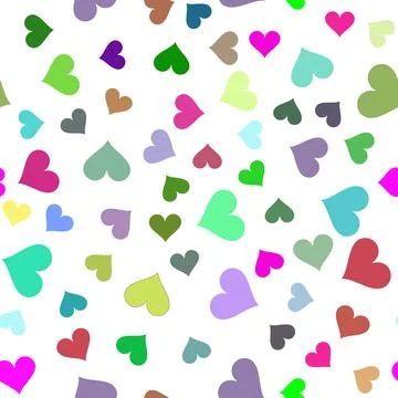 Seamless pattern from multicolored hearts. Stock Illustration