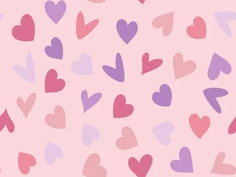Seamless pattern of multicolored hearts. Valentine's Day. Vector illustration on Stock Illustration