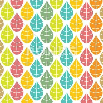 Seamless pattern with multicolored leaves. Illustrazione stock