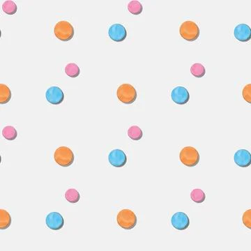 Seamless pattern of multicolored plasticine circles. clay effect Stock Illustration