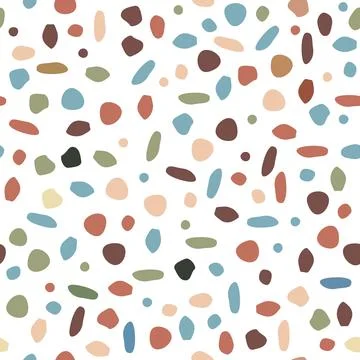 Seamless pattern of multicolored shapeless spots for design, textiles, wall.. Stock Illustration