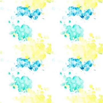 Seamless pattern with multicolored watercolor blots on a white background. Stock Illustration
