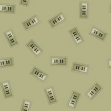 Seamless pattern multifunction travel alarm clock cartoon vector Stock Illustration